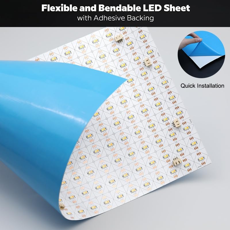 SuperlightingLED Dual White Flexible Cuttable LED Light Sheet 19""x9.5"" 60W 2.5A 24V Lights 2600K to 6500K Dimmable White LED Sheet, Adhesive Backing 1Piece (CCT 2700-6500K), FLS-24V-RGBCCTX288 - Image 4